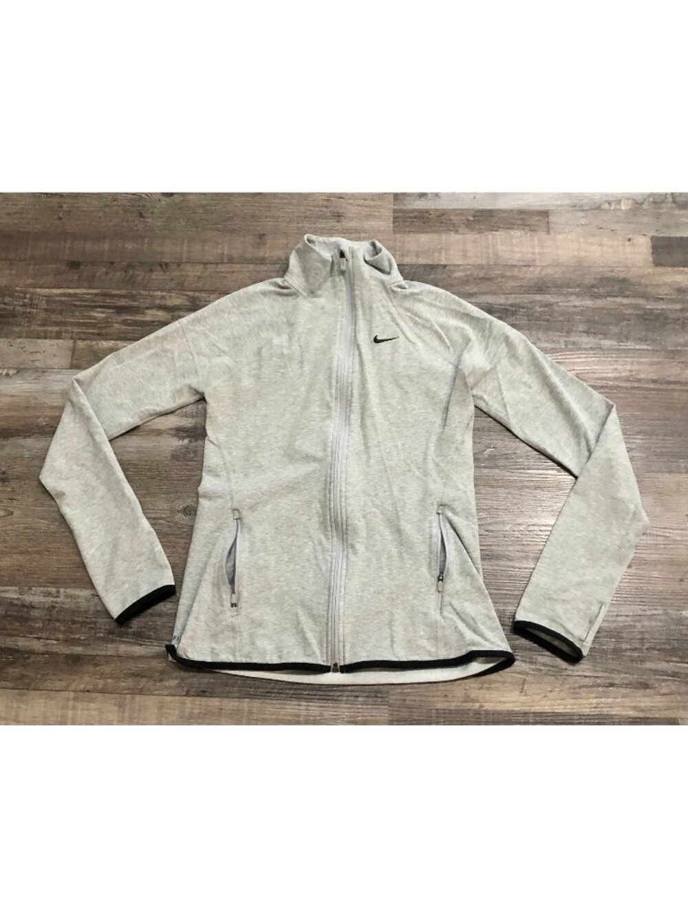 Nike Dri Fit Womens Medium Gray Full Zip Athletic Jacket